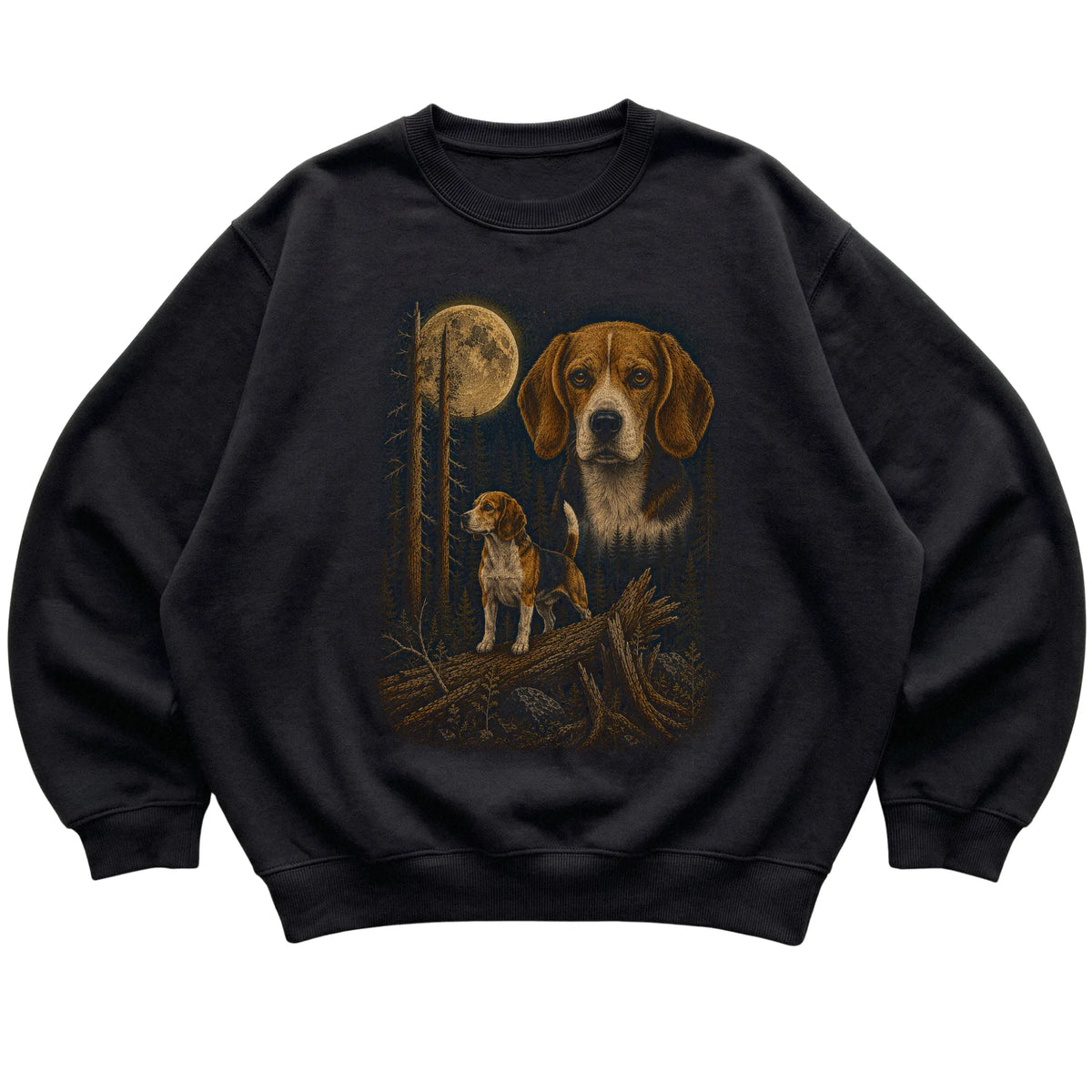 Beagle Wildwood Moon Sweatshirt in Black