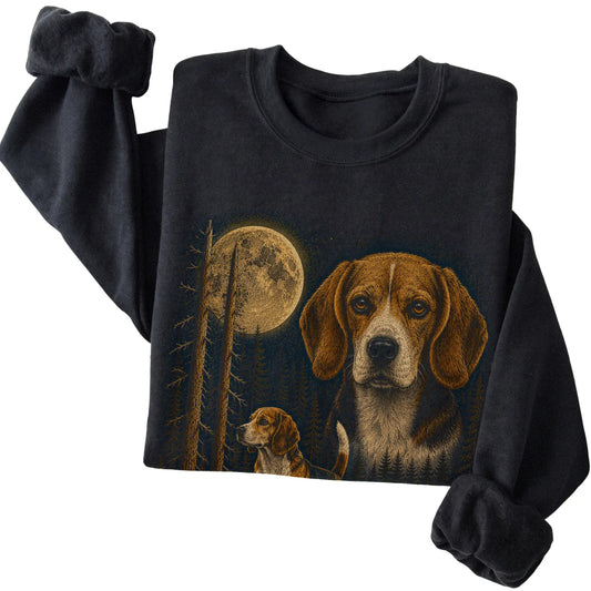 Beagle Wildwood Moon Sweatshirt in Black