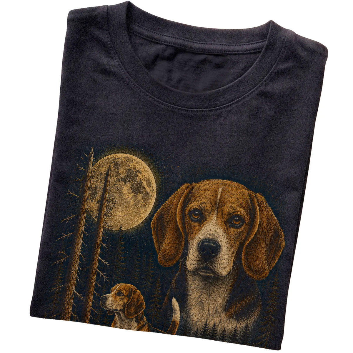Beagle Wildwood Moon T-Shirt in Black