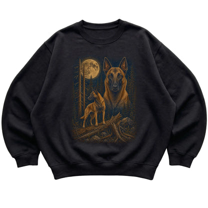 Belgian Malinois Wildwood Moon Sweatshirt in Black