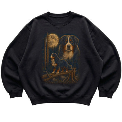 Bernese Mountain Dog Wildwood Moon Sweatshirt in Black