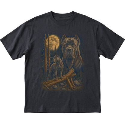Cane Corso Wildwood Moon T-Shirt in Black