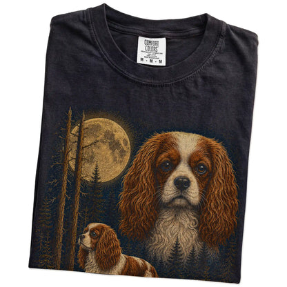 Black Cavalier King Charles Spaniel Wildwood Moon t-shirt