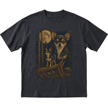 Chihuahua Wildwood Moon T-Shirt in Black
