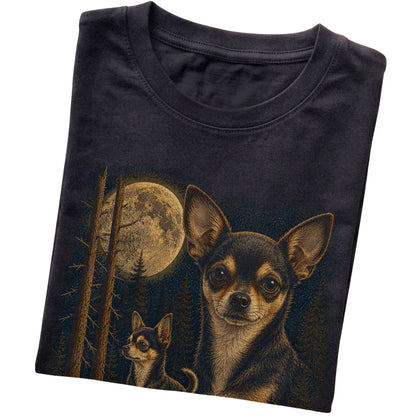 Chihuahua Wildwood Moon T-Shirt in Black