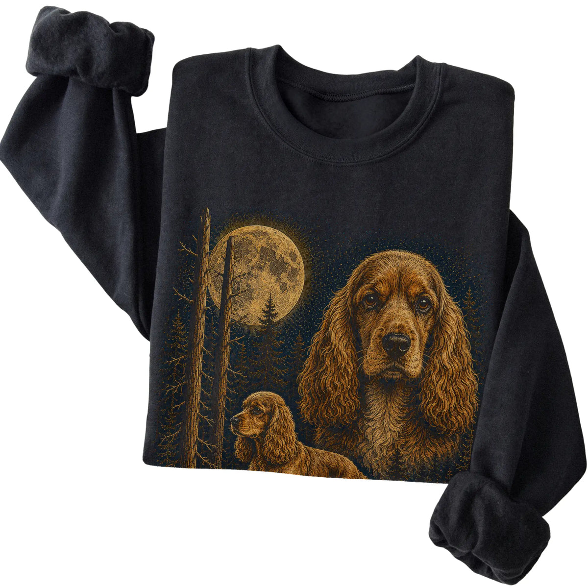 Cocker Spaniel Wildwood Moon Sweatshirt in Black