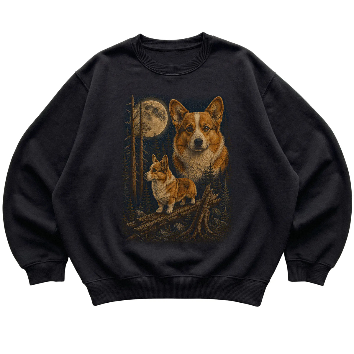 Corgi Wildwood Moon Sweatshirt in Black