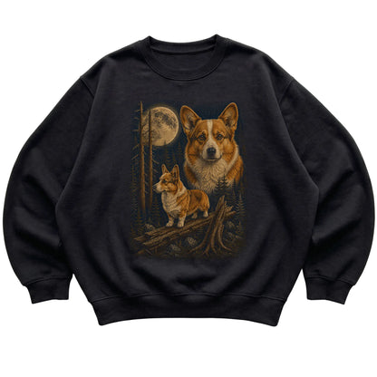 Corgi Wildwood Moon Sweatshirt in Black