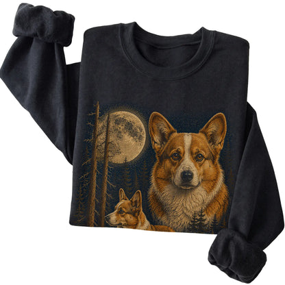 Corgi Wildwood Moon Sweatshirt in Black