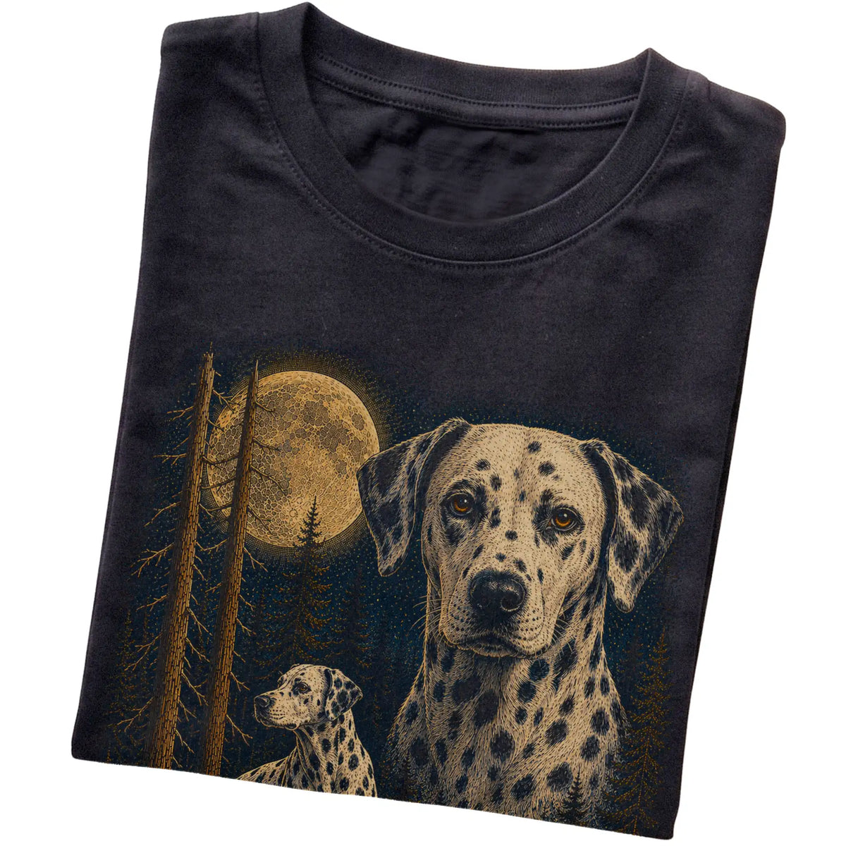 Dalmatian Wildwood Moon T-Shirt in Black