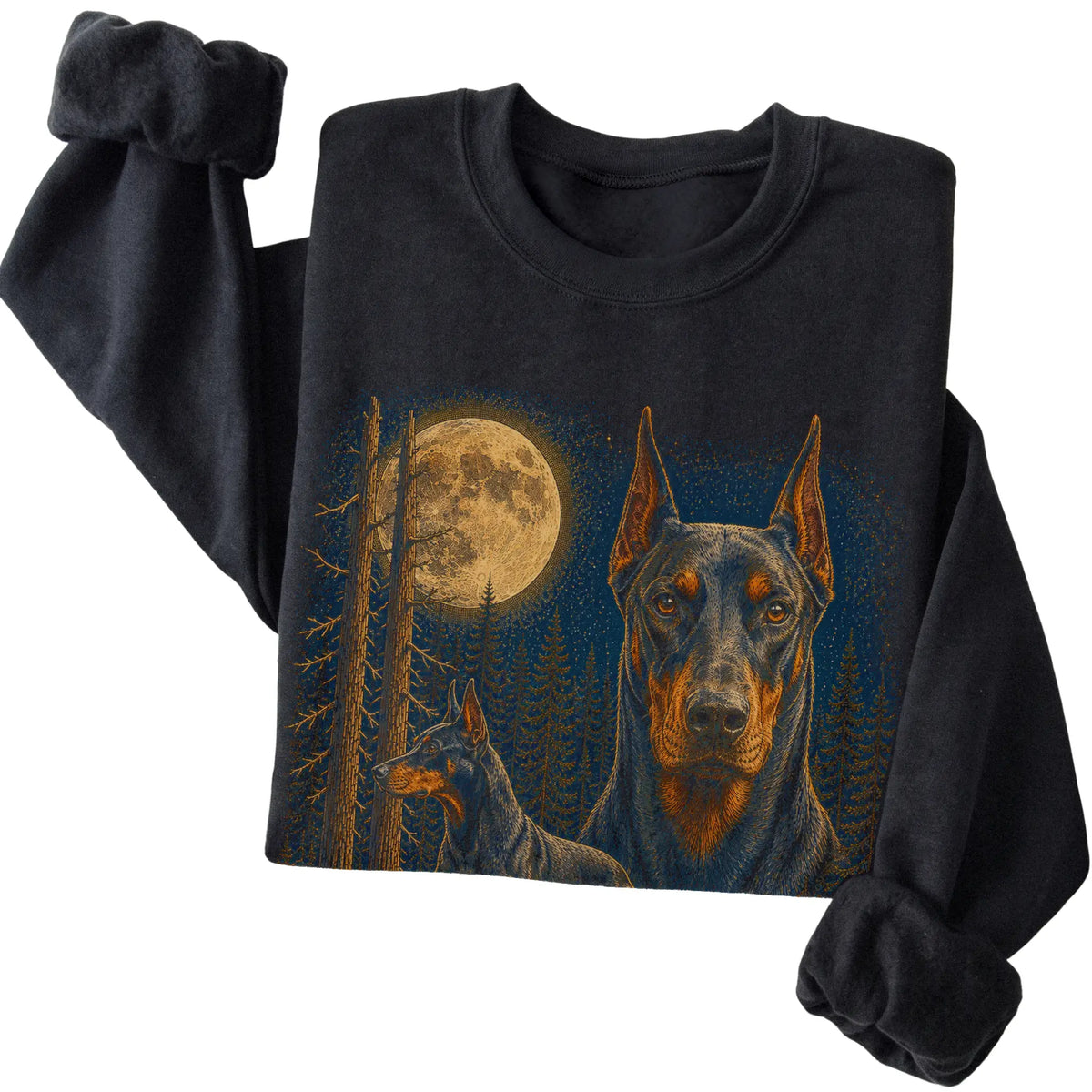 Doberman Wildwood Moon Sweatshirt in Black