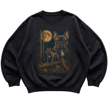 French Bulldog Wildwood Moon Sweatshirt in Black