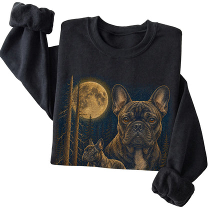 French Bulldog Wildwood Moon Sweatshirt in Black