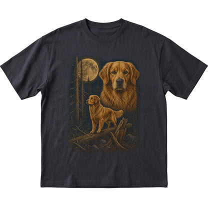 Golden Retriever Wildwood Moon T-Shirt in Black