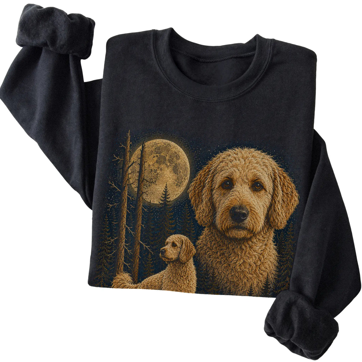 Goldendoodle Wildwood Moon Sweatshirt in Black