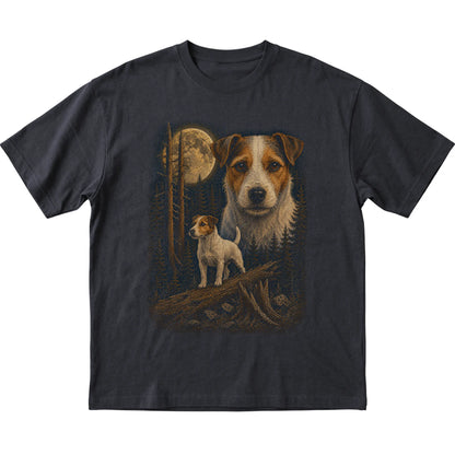 Jack Russell Wildwood Moon T-Shirt in Black