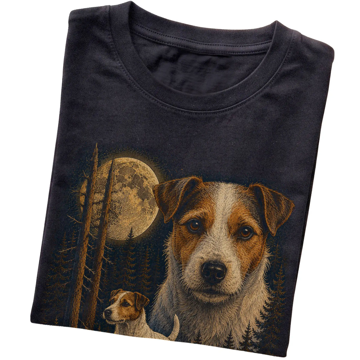 Jack Russell Wildwood Moon T-Shirt in Black
