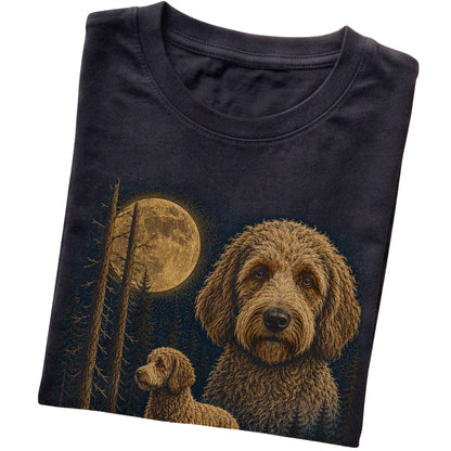 Labradoodle Wildwood Moon T-Shirt in Black