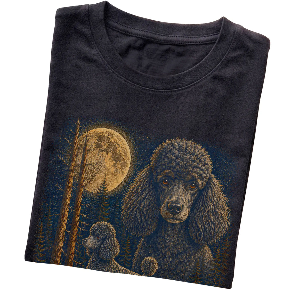 Poodle Wildwood Moon T-Shirt in Black