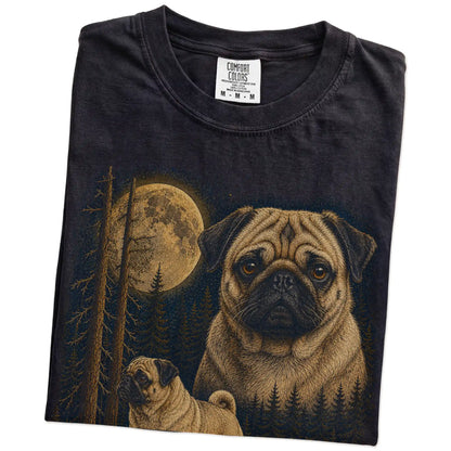 Black Pug Wildwood Moon t-shirt