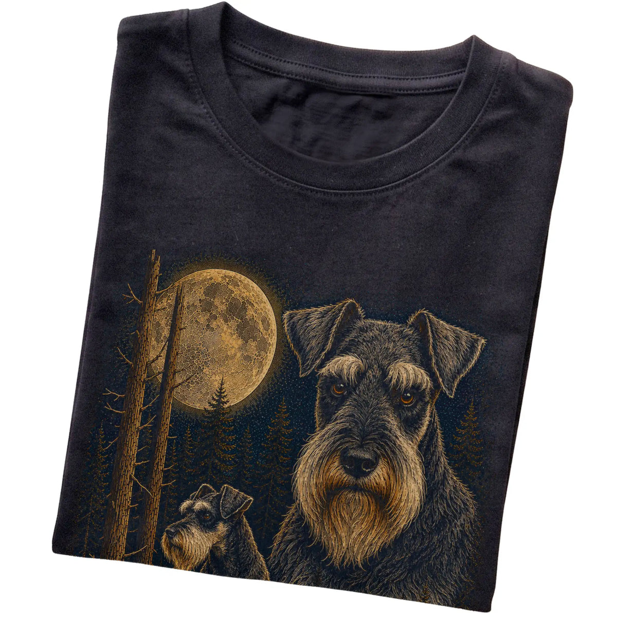 Schnauzer Wildwood Moon T-Shirt in Black