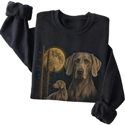 Weimaraner Wildwood Moon Sweatshirt in Black