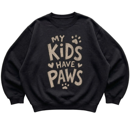 Black My Kids Have Paws laid flat