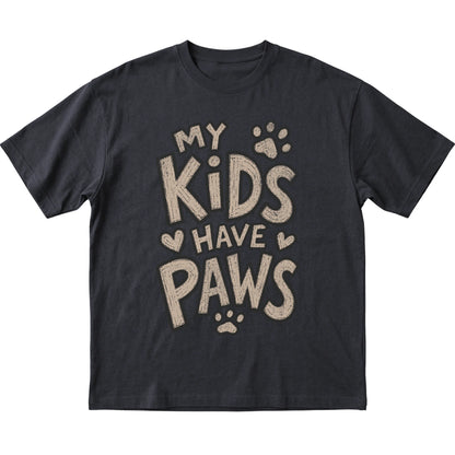 Black My Kids Have Paws laid flat