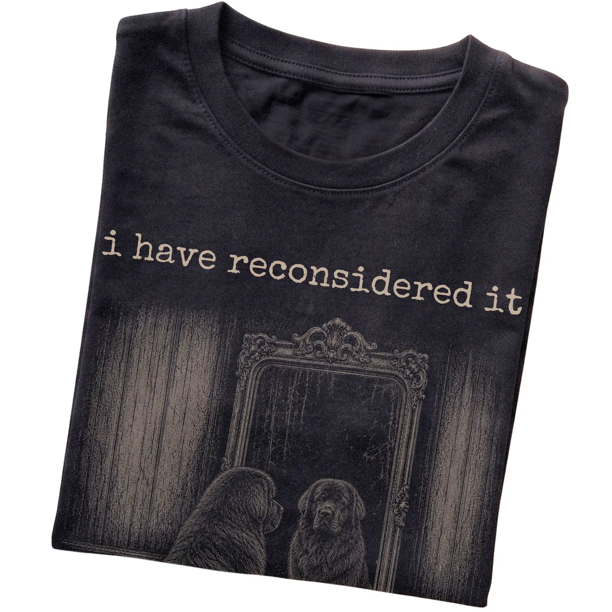 Black Newfie The Answer Is Still No T-shirt, folded view