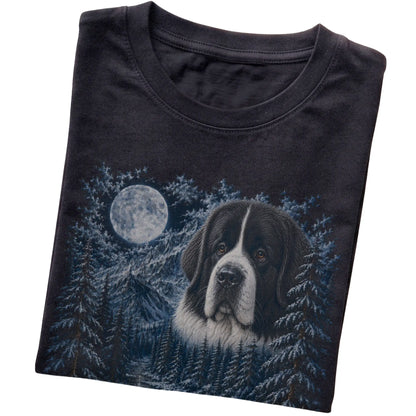 Newfie Forest Moon T-Shirt in Black