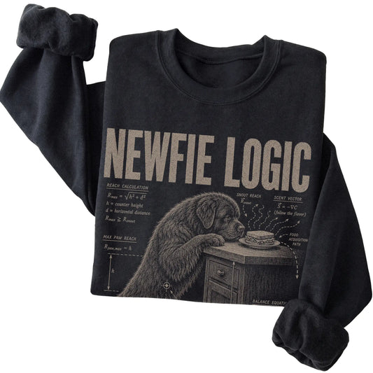 Black Newfie Logic sweatshirt folded detail