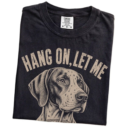 Folded Black Overthinking Pointer T-Shirt showing the graphic