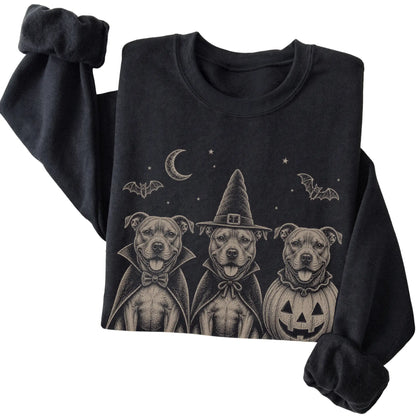 Black Pitbull Halloween Costume sweatshirt, folded view