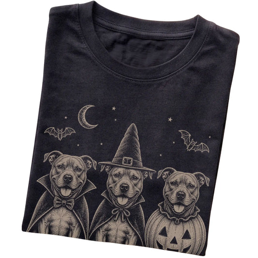 Black Pitbull Halloween Costume T-shirt, folded view