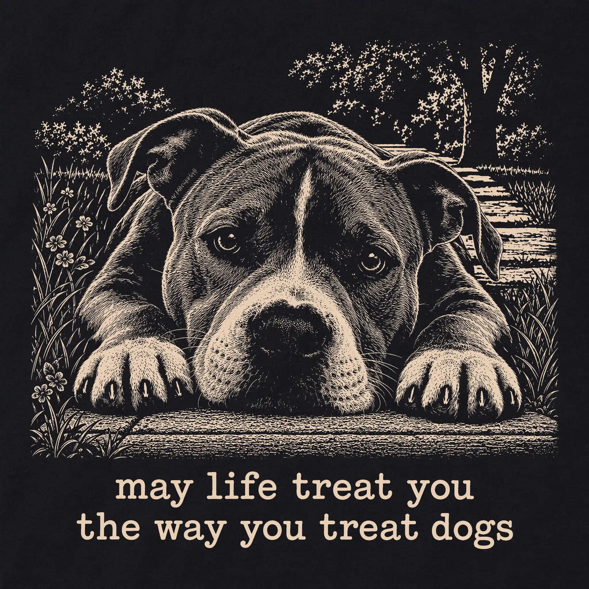 Pitbull Karma crewneck sweatshirt in Black — Design Detail