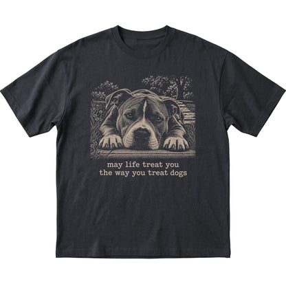 Pitbull Karma Softstyle T-shirt in Black — Flat Lay