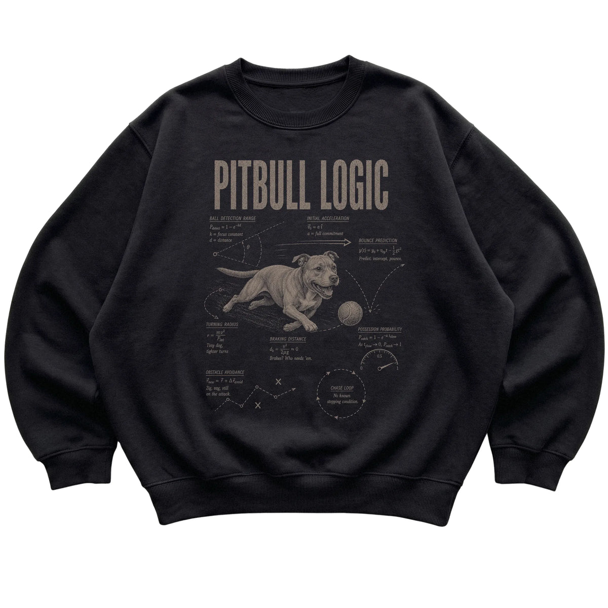 Black Pitbull Logic sweatshirt laid flat