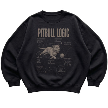 Black Pitbull Logic sweatshirt laid flat