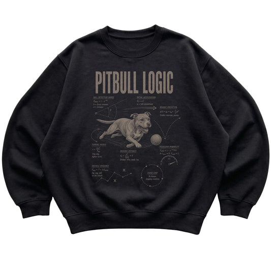 Black Pitbull Logic sweatshirt laid flat