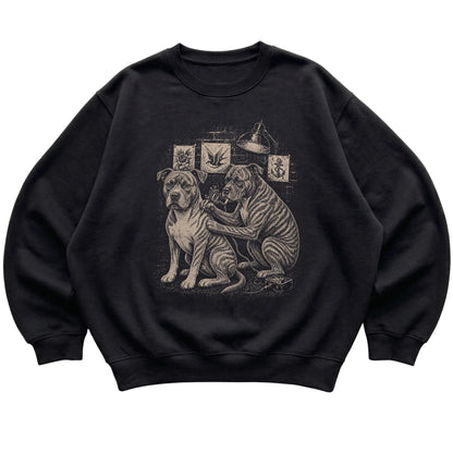 Black Pitbull Dog Tattoo Artist shirt laid flat