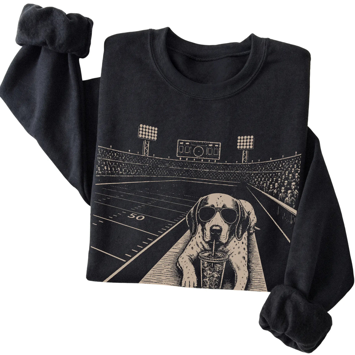 Black Pointer Football Tailgate sweatshirt, folded