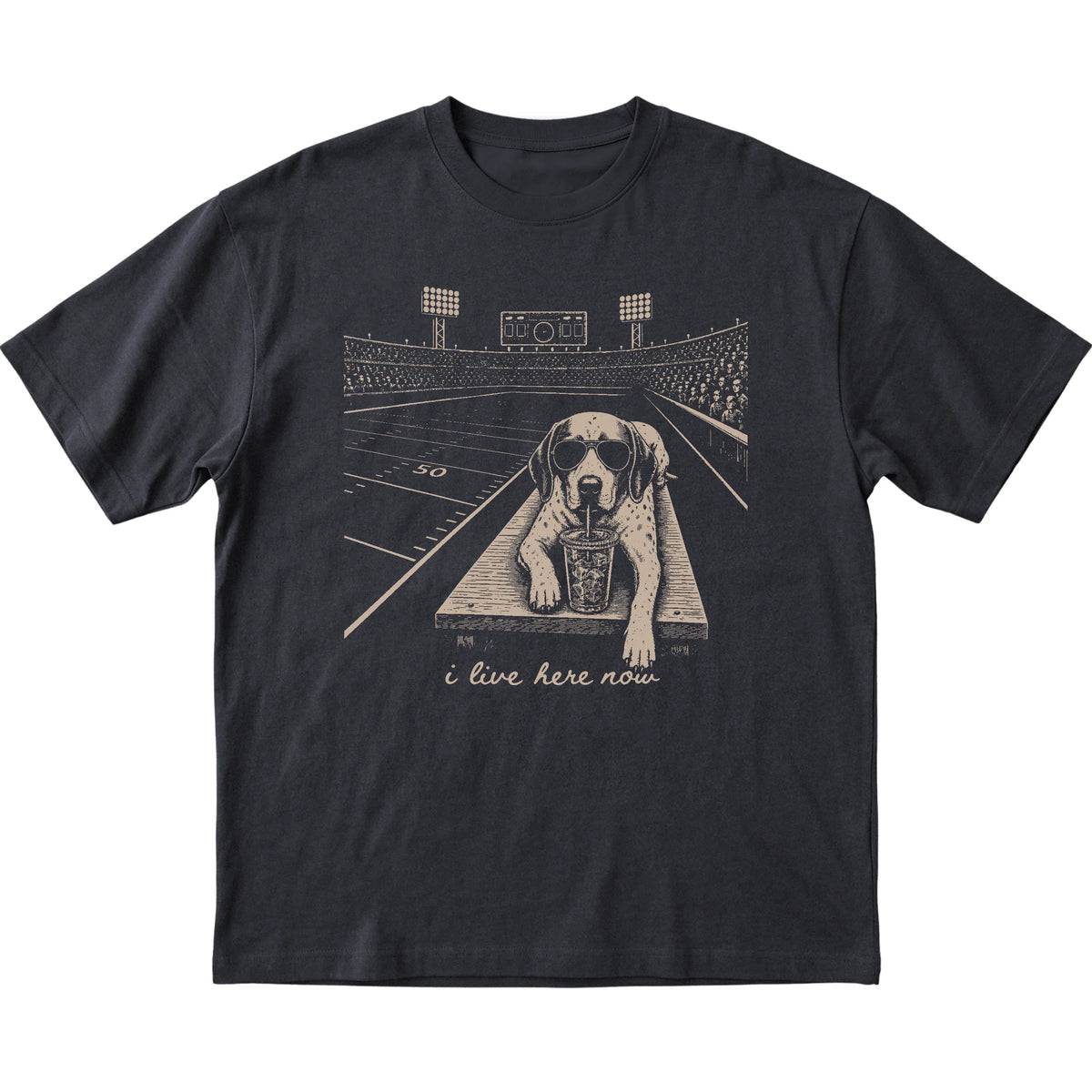 Black Pointer Football Tailgate T-shirt, laid flat