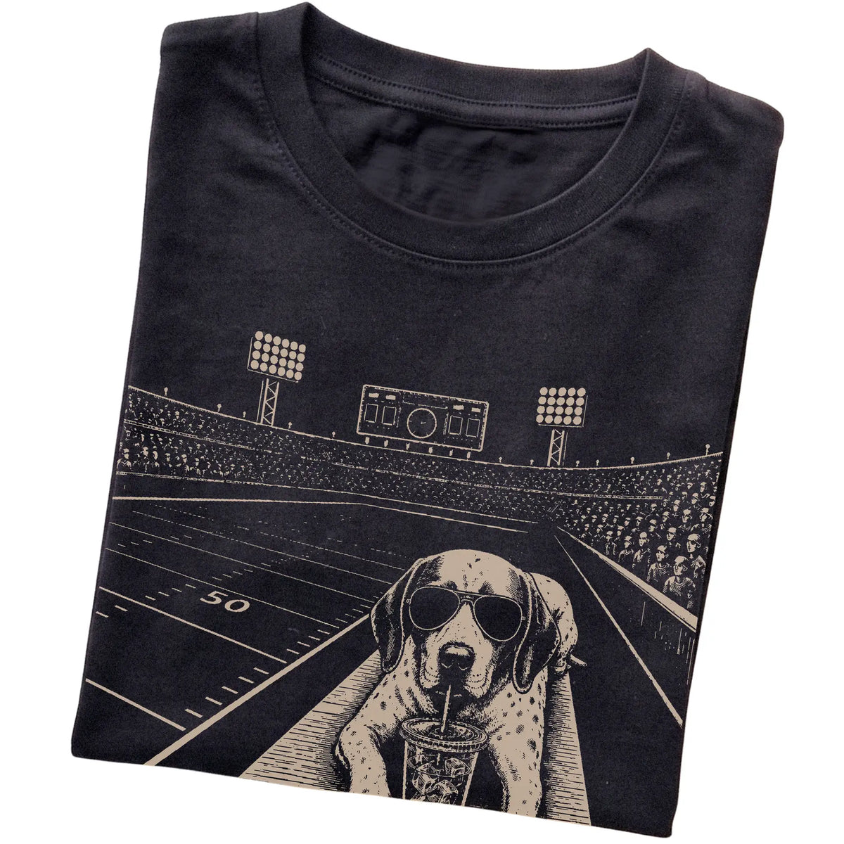 Black Pointer Football Tailgate T-shirt, folded