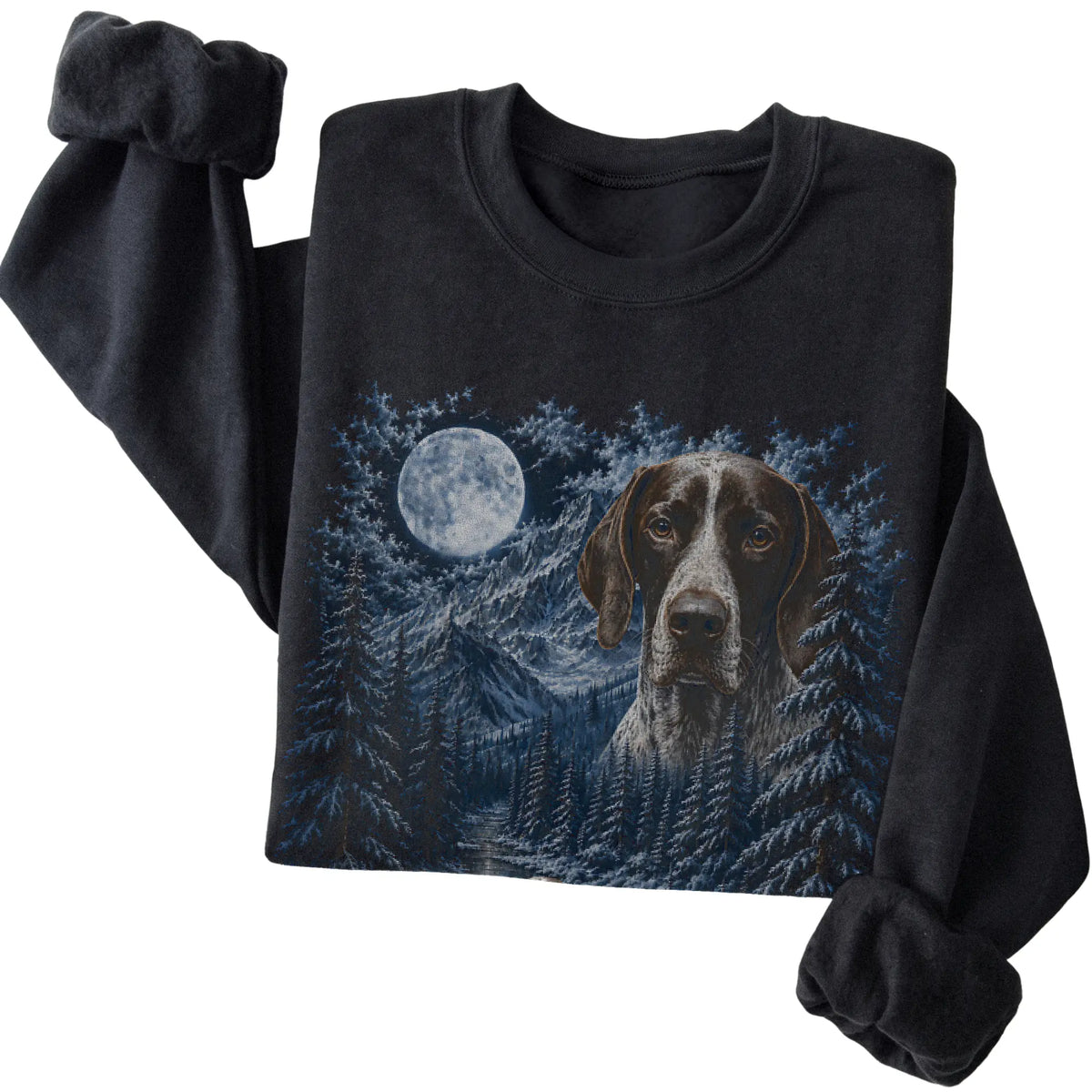 Pointer Forest Moon Sweatshirt in Black