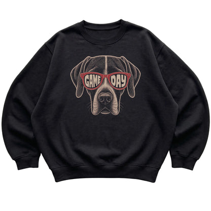 Black Pointer Game Day Sunglasses sweatshirt, laid flat