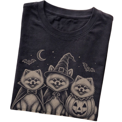 Black Pomeranian Halloween Costume T-shirt, folded view