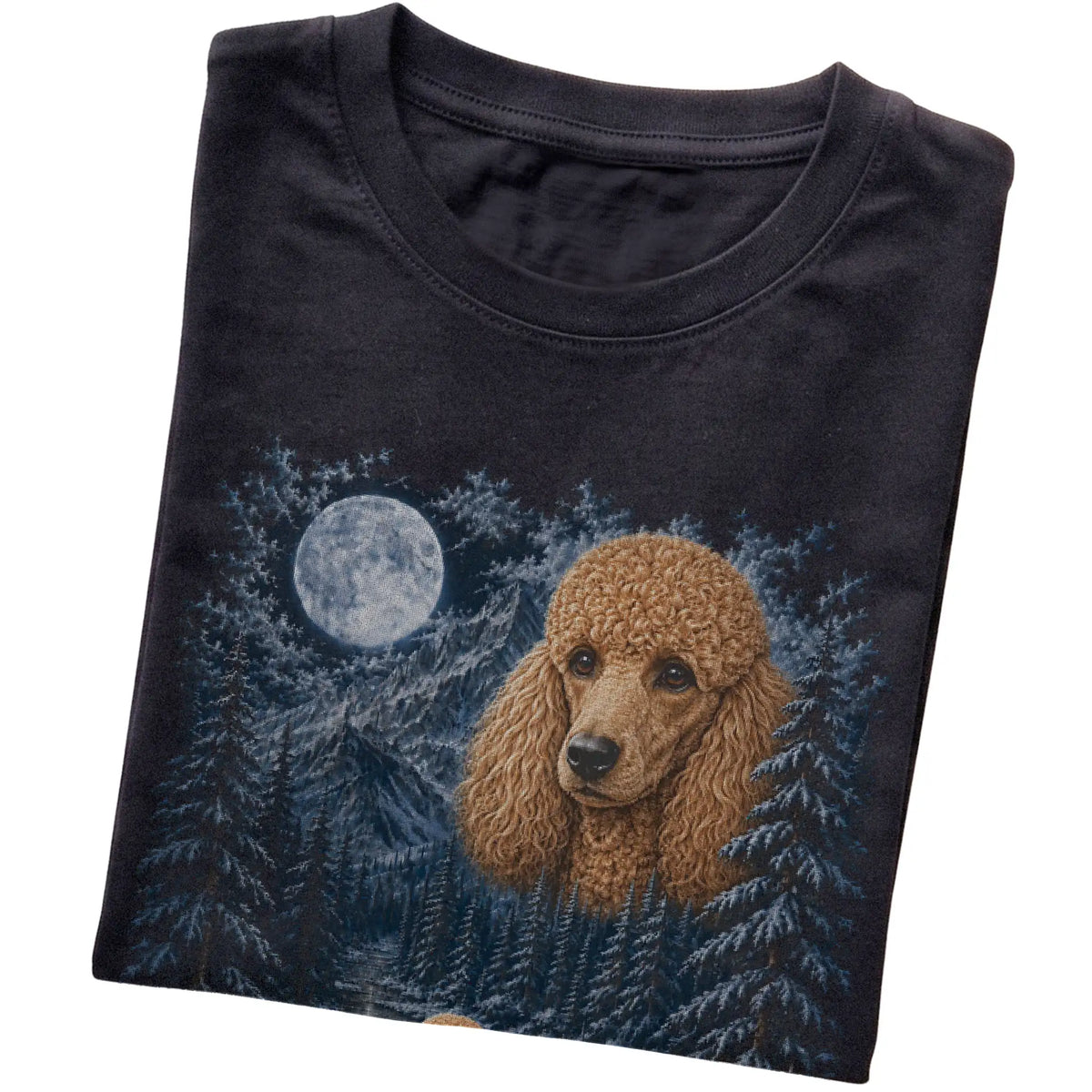 Poodle Forest Moon T-Shirt in Black