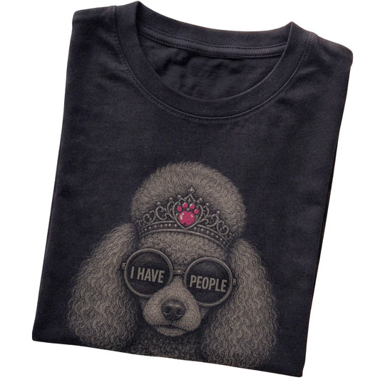 Black Poodle I Have People T-Shirt folded detail