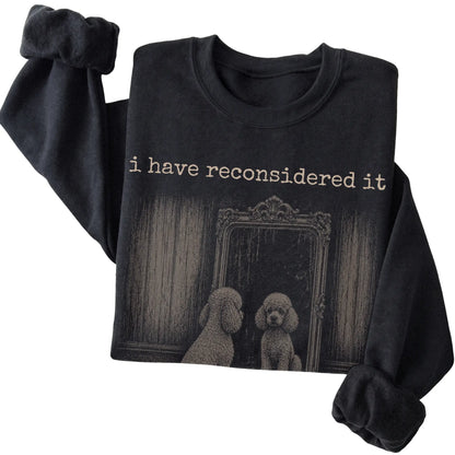 Black Poodle (Miniature) The Answer Is Still No sweatshirt, folded view