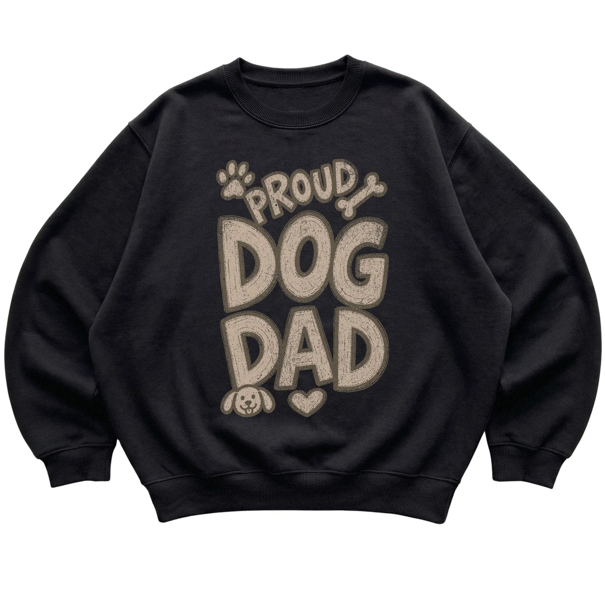 Black Proud Dog Dad laid flat